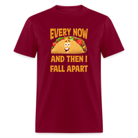 Load image into Gallery viewer, Deliciously Dramatic: &#39;Every Now and Then I Fall Apart&#39; Taco Meltdown Tee - burgundy
