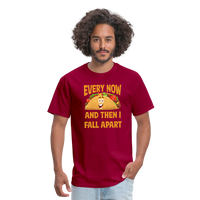 Load image into Gallery viewer, Deliciously Dramatic: &#39;Every Now and Then I Fall Apart&#39; Taco Meltdown Tee - dark red
