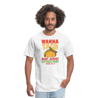 Load image into Gallery viewer, Holy Guacamole: &#39;Wanna Taco Bout Jesus? Lettuce Pray&#39; Punny Tee - white

