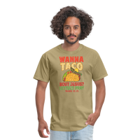 Load image into Gallery viewer, Holy Guacamole: &#39;Wanna Taco Bout Jesus? Lettuce Pray&#39; Punny Tee - khaki
