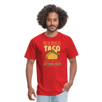Load image into Gallery viewer, Holy Guacamole: &#39;Wanna Taco Bout Jesus? Lettuce Pray&#39; Punny Tee - red
