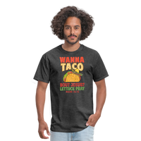 Load image into Gallery viewer, Holy Guacamole: &#39;Wanna Taco Bout Jesus? Lettuce Pray&#39; Punny Tee - heather black
