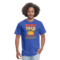 Load image into Gallery viewer, Holy Guacamole: &#39;Wanna Taco Bout Jesus? Lettuce Pray&#39; Punny Tee - royal blue
