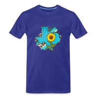 Load image into Gallery viewer, Texan Sunflower: Blossoming Pride in the Lone Star State Premium Organic Tee - royal blue
