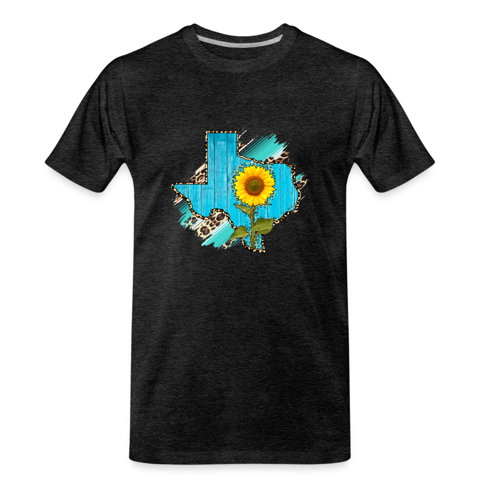 Texan Sunflower: Blossoming Pride in the Lone Star State Premium Organic Tee - charcoal grey