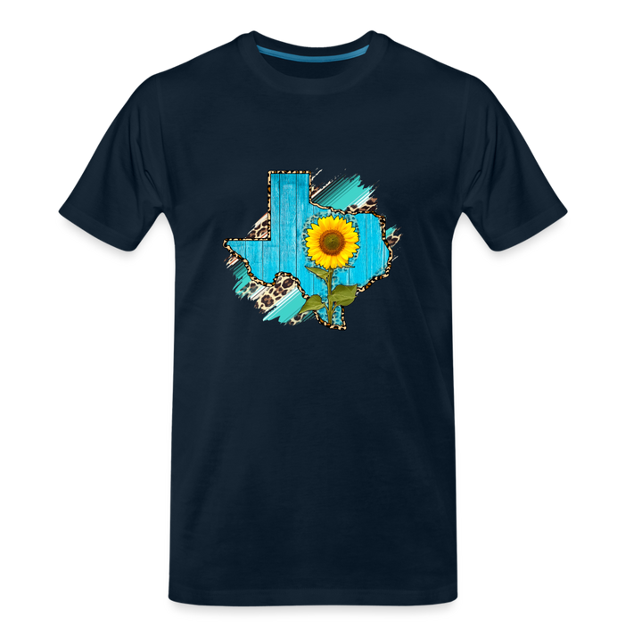 Texan Sunflower: Blossoming Pride in the Lone Star State Premium Organic Tee - deep navy