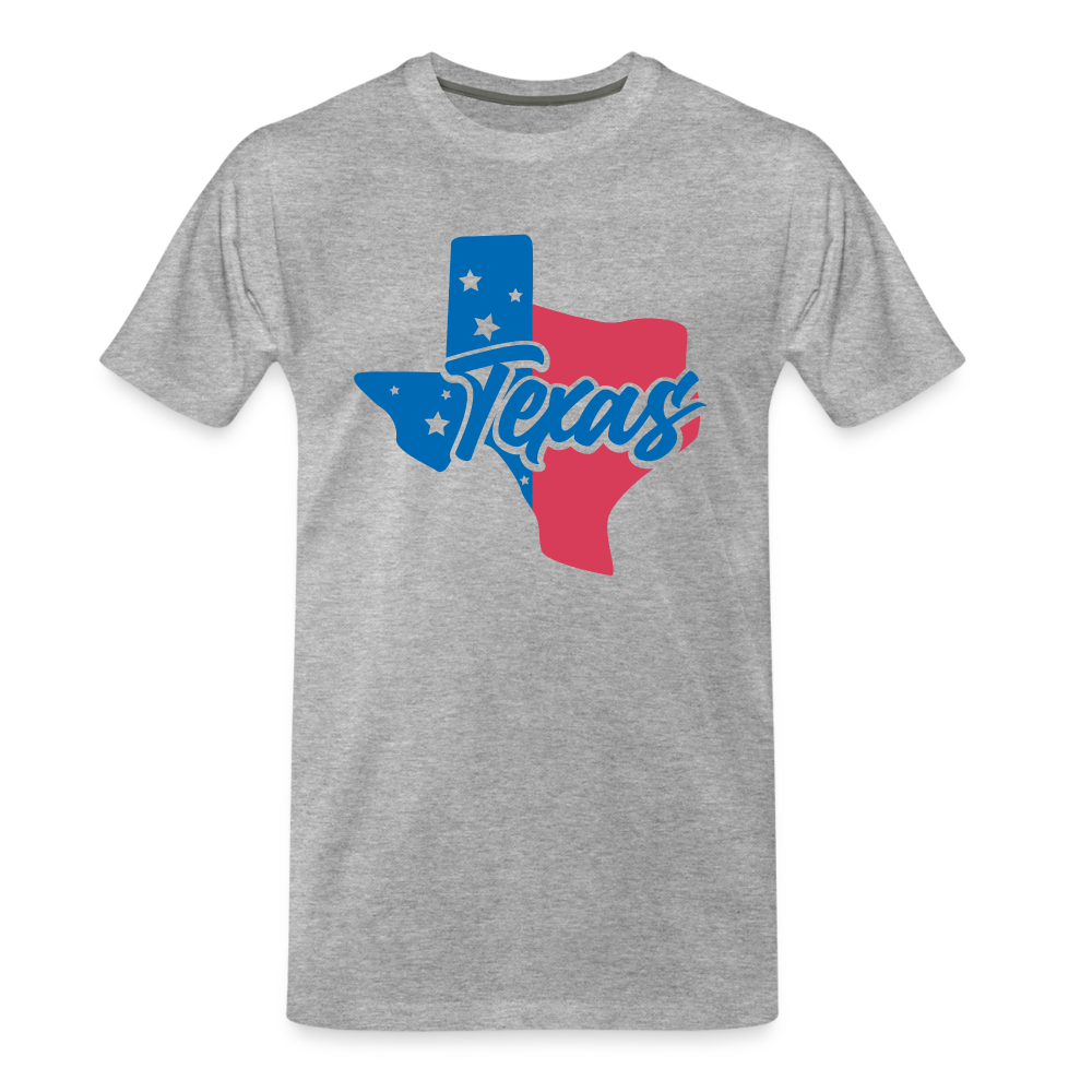 Texan Essence: Captivating State Outline Organic Tee for True Texans - heather gray