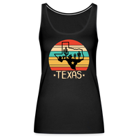 Load image into Gallery viewer, Texan Oasis: Premium Women&#39;s Tank Top with Texas Outline and Cactus Design - black
