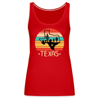 Load image into Gallery viewer, Texan Oasis: Premium Women&#39;s Tank Top with Texas Outline and Cactus Design - red
