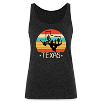 Load image into Gallery viewer, Texan Oasis: Premium Women&#39;s Tank Top with Texas Outline and Cactus Design - charcoal grey
