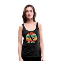 Load image into Gallery viewer, Texan Oasis: Premium Women&#39;s Tank Top with Texas Outline and Cactus Design - charcoal grey
