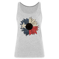Load image into Gallery viewer, Texas Sunflower Bloom: Premium Women&#39;s Tank Top with Flag-Inspired Petals - heather gray
