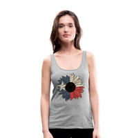 Load image into Gallery viewer, Texas Sunflower Bloom: Premium Women&#39;s Tank Top with Flag-Inspired Petals - heather gray
