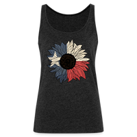 Load image into Gallery viewer, Texas Sunflower Bloom: Premium Women&#39;s Tank Top with Flag-Inspired Petals - charcoal grey

