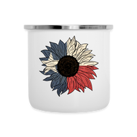 Load image into Gallery viewer, Texas Sunflower Adventure: Stainless Steel Camper Mug with Flag-Inspired Petals - white

