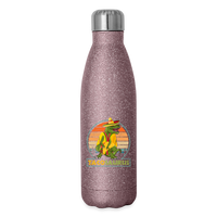 Load image into Gallery viewer, Tacosaurus T-Rex: Insulated Stainless Steel Water Bottle for Dino Taco Lover - pink glitter
