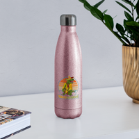 Load image into Gallery viewer, Tacosaurus T-Rex: Insulated Stainless Steel Water Bottle for Dino Taco Lover - pink glitter
