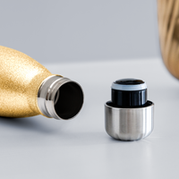 Load image into Gallery viewer, Tacosaurus T-Rex: Insulated Stainless Steel Water Bottle for Dino Taco Lover - gold glitter
