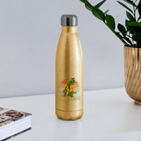 Load image into Gallery viewer, Tacosaurus T-Rex: Insulated Stainless Steel Water Bottle for Dino Taco Lover - gold glitter
