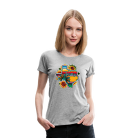 Load image into Gallery viewer, Texan Sunset Blooms: Women&#39;s Premium Vibrant Graphic T-Shirt - heather gray
