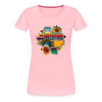 Load image into Gallery viewer, Texan Sunset Blooms: Women&#39;s Premium Vibrant Graphic T-Shirt - pink

