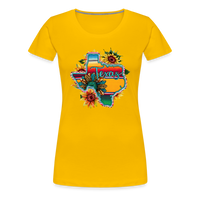 Load image into Gallery viewer, Texan Sunset Blooms: Women&#39;s Premium Vibrant Graphic T-Shirt - sun yellow
