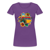 Load image into Gallery viewer, Texan Sunset Blooms: Women&#39;s Premium Vibrant Graphic T-Shirt - purple
