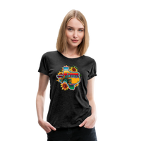 Load image into Gallery viewer, Texan Sunset Blooms: Women&#39;s Premium Vibrant Graphic T-Shirt - charcoal grey
