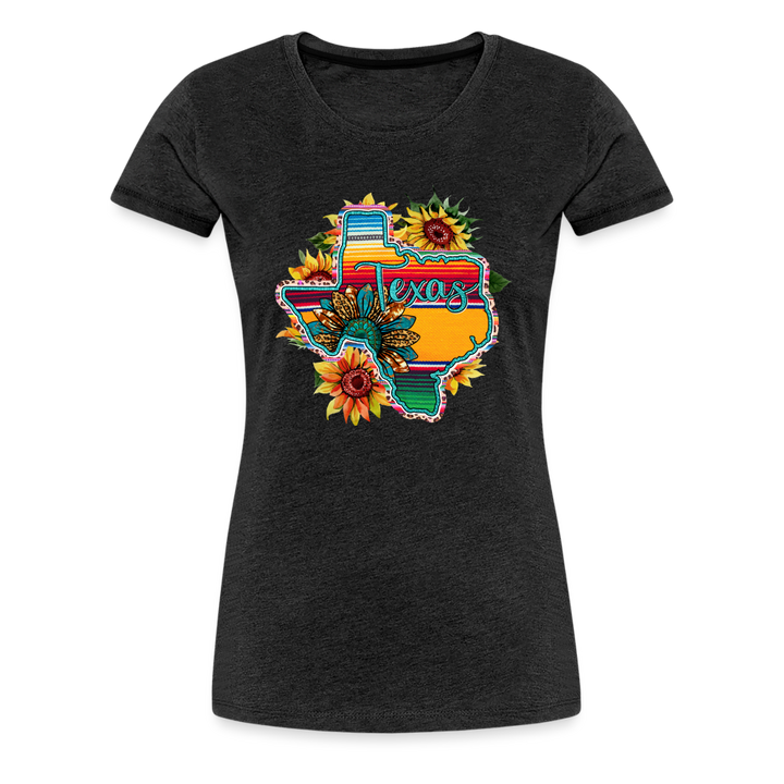 Texan Sunset Blooms T-Shirt - charcoal grey
