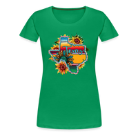 Load image into Gallery viewer, Texan Sunset Blooms: Women&#39;s Premium Vibrant Graphic T-Shirt - kelly green
