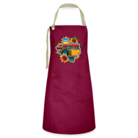 Load image into Gallery viewer, Sunset Splendor: Artisan Cooking Apron with Vibrant Texas Sunset Graphic - burgundy/khaki
