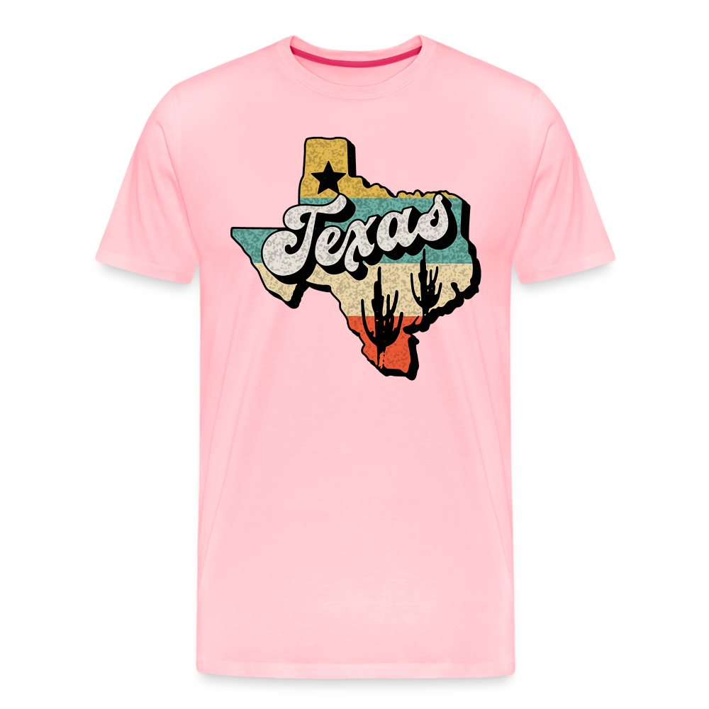 Retro Texan Vibes: Premium Cotton Shirt with Vintage Texas Logo - pink