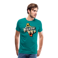 Load image into Gallery viewer, Retro Texan Vibes: Premium Cotton Shirt with Vintage Texas Logo - teal
