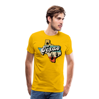 Load image into Gallery viewer, Retro Texan Vibes: Premium Cotton Shirt with Vintage Texas Logo - sun yellow
