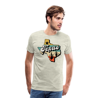 Load image into Gallery viewer, Retro Texan Vibes: Premium Cotton Shirt with Vintage Texas Logo - heather oatmeal
