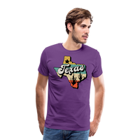 Load image into Gallery viewer, Retro Texan Vibes: Premium Cotton Shirt with Vintage Texas Logo - purple
