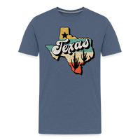 Load image into Gallery viewer, Retro Texan Vibes: Premium Cotton Shirt with Vintage Texas Logo - heather blue
