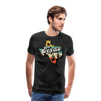 Load image into Gallery viewer, Retro Texan Vibes: Premium Cotton Shirt with Vintage Texas Logo - charcoal grey
