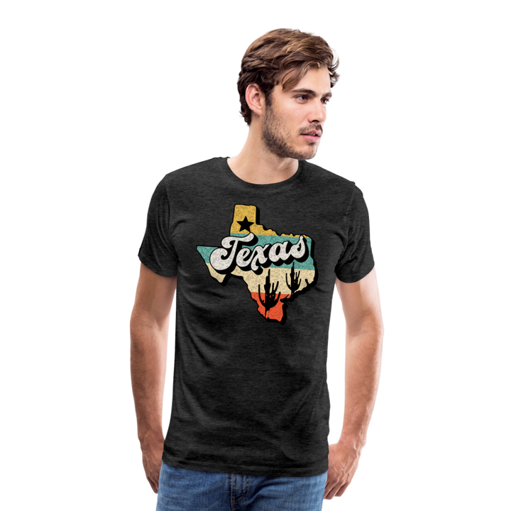 Retro Texan Vibes: Premium Cotton Shirt with Vintage Texas Logo - charcoal grey
