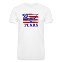Load image into Gallery viewer, Texas Longhorn Legacy: Premium Tri-Blend Shirt with Iconic American Flag - white
