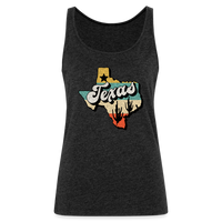 Load image into Gallery viewer, Vintage Texan Chic: Women&#39;s Premium Cotton Tank Top with Retro Texas Logo - charcoal grey

