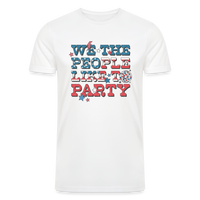 Load image into Gallery viewer, Patriotic Party Vibes: Tri-Blend Organic 4th of July Shirt with &#39;We the People Like to Party - white
