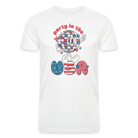 Load image into Gallery viewer, Dazzling 4th of July Disco: Tri-Blend Organic Shirt with &#39;Party in the USA - white

