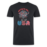 Load image into Gallery viewer, Dazzling 4th of July Disco: Tri-Blend Organic Shirt with &#39;Party in the USA - heather black

