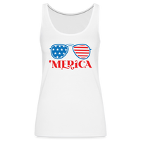 Load image into Gallery viewer, Patriotic Shades of &#39;Merica: Premium Women&#39;s Tank Top with Flag-Inspired Sunglasses - white

