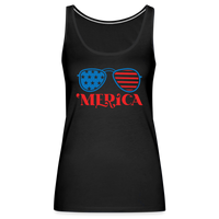 Load image into Gallery viewer, Patriotic Shades of &#39;Merica: Premium Women&#39;s Tank Top with Flag-Inspired Sunglasses - black
