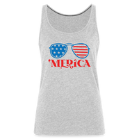 Load image into Gallery viewer, Patriotic Shades of &#39;Merica: Premium Women&#39;s Tank Top with Flag-Inspired Sunglasses - heather gray
