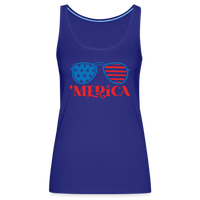Load image into Gallery viewer, Patriotic Shades of &#39;Merica: Premium Women&#39;s Tank Top with Flag-Inspired Sunglasses - royal blue
