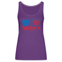 Load image into Gallery viewer, Patriotic Shades of &#39;Merica: Premium Women&#39;s Tank Top with Flag-Inspired Sunglasses - purple
