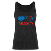 Load image into Gallery viewer, Patriotic Shades of &#39;Merica: Premium Women&#39;s Tank Top with Flag-Inspired Sunglasses - charcoal grey
